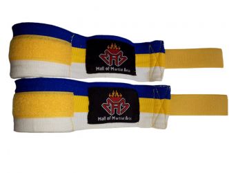 Nylon Boxing Hand Wraps 65% polyester 35% cotton high quality three color with 1” Velcro closer.